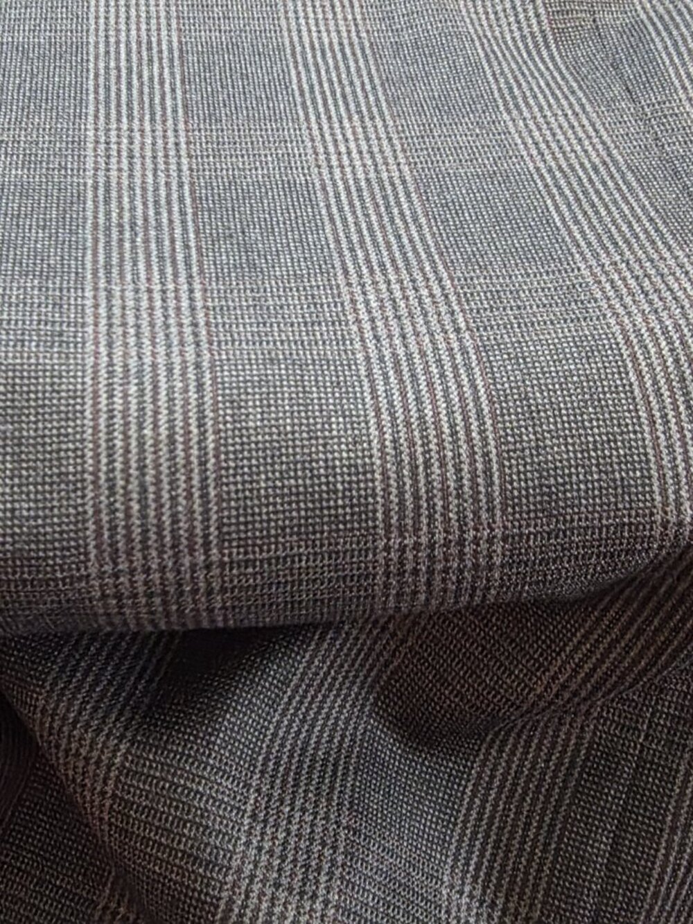 Sand Wool 100s Blazer Mens 52 L Gray Plaid Lined Single Breasted 2B Reda Fabric - Picture 15 of 16